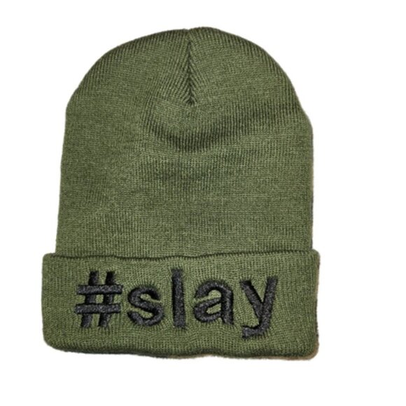 #SLAY Army Green Beanie One Size No Brand - Picture 1 of 5